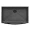 Ruvati 30" Apron-Front Farmhouse Kitchen SinkGunmetal Black Matte SS Sgl Bowl RVH9660BL - alternate 3